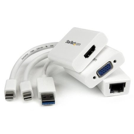 Juego de adaptadores HDMI a VGA y Ethernet StarTech.com - Macho/hembra, Color blanco