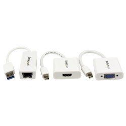 Juego de adaptadores HDMI a VGA y Ethernet StarTech.com - Macho/hembra, Color blanco