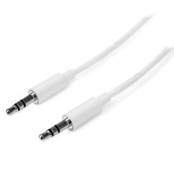 Cable de audio StarTech.com - 3 m, 3.5 mm, 3.5 mm, Macho/Macho, Color blanco