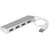Hub USB StarTech.com ST43004UA - 5000 Mbit/s, Plata