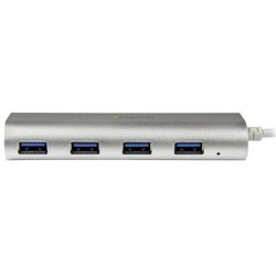 Hub USB StarTech.com ST43004UA - 5000 Mbit/s, Plata