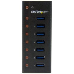 Concentrador USB StarTech.com ST7300U3M - USB 3.0, 5000 Mbit/s, Negro, 7 puertos