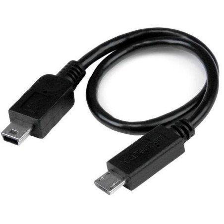 Cable USB StarTech.com UMUSBOTG8IN - Mini-USB B, Micro-USB B, Macho/Macho, 0, 2 m, Negro