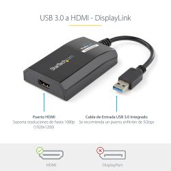Adaptador gráfico externo StarTech.com USB32HDPRO - Negro, HDMI