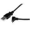 Cable adaptador USB StarTech.com - 1 m, USB A, Micro-USB B, Macho/Macho, Negro