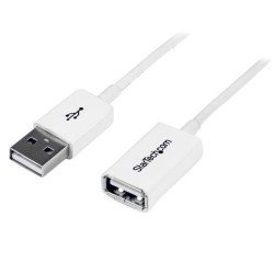 Cable de extensión StarTech.com - 1 m, USB A, USB A, Macho/hembra, Color blanco