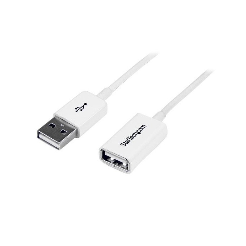 Cable de extensión StarTech.com - 1 m, USB A, USB A, Macho/hembra, Color blanco
