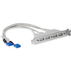 Cabezal bracket StarTech.com USBPLATE4 - USB A, USB A, Color blanco