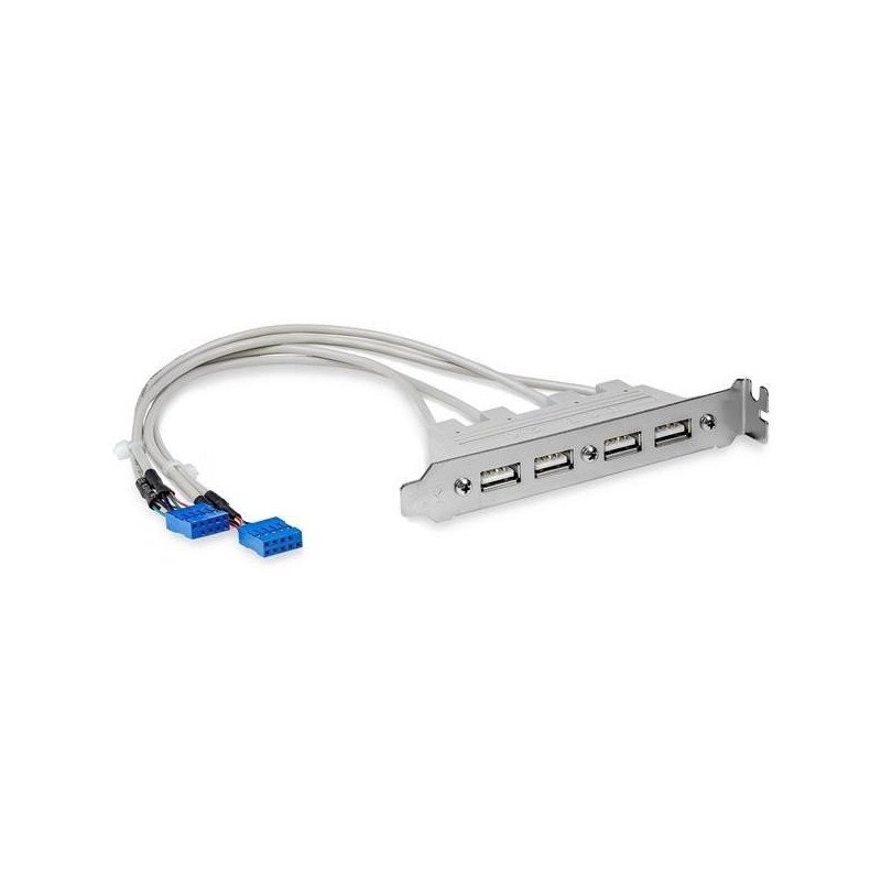 Cabezal bracket StarTech.com USBPLATE4 - USB A, USB A, Color blanco