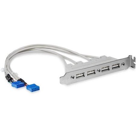 Cabezal bracket StarTech.com USBPLATE4 - USB A, USB A, Color blanco