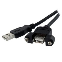 Cable USB StarTech.com - 0, 9 m, USB A, USB A, Macho/hembra, Negro