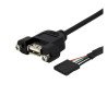 Cable USB StarTech.com - 0, 9 m, IDC, USB A, Hembra/hembra, Negro