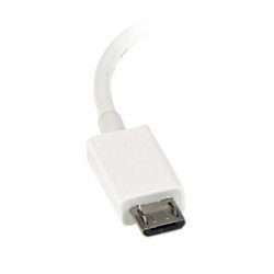 Cable adaptador MicroUSB a USB OTG StarTech.com - Micro-USB B, USB A, Macho/hembra, Color blanco