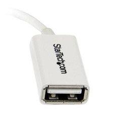 Cable adaptador MicroUSB a USB OTG StarTech.com - Micro-USB B, USB A, Macho/hembra, Color blanco