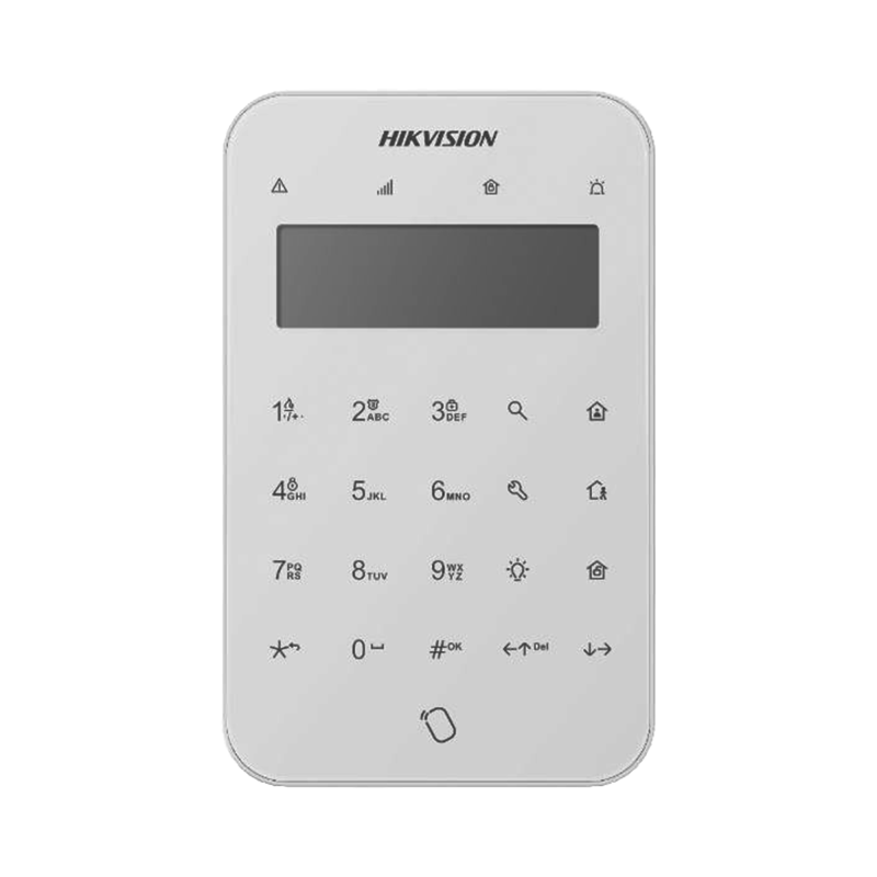 teclado inalámbrico con pantalla LCD para armado y desarmado, funciones de automatización para control de relevadores