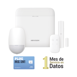 kit de alarma AX pro con GSM (3g/4g), incluye: 1 hub, 1 sensor PIR, 1 contacto magnético, 1 control remoto, 1 microsim3