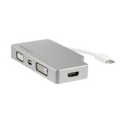 StarTech.com Adaptador USB C Multipuertos de Vídeo HDMI, VGA, Mini DisplayPort o DVI - Convertidor USB Tipo C de Monitor a HDMI
