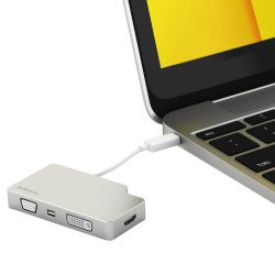 StarTech.com Adaptador USB C Multipuertos de Vídeo HDMI, VGA, Mini DisplayPort o DVI - Convertidor USB Tipo C de Monitor a HDMI