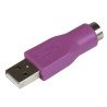 Adaptador de teclado StarTech.com - USB A, PS/2, Macho/hembra, Violeta