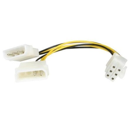 Cable de alimentación StarTech.com LP4PCIEXADAP - Molex (4-pin), Macho/Macho, 0, 153 m, Amarillo