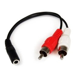 Cable de Audio StarTech.com MUFMRCA - 0, 152 m, Macho/hembra, Negro, 1