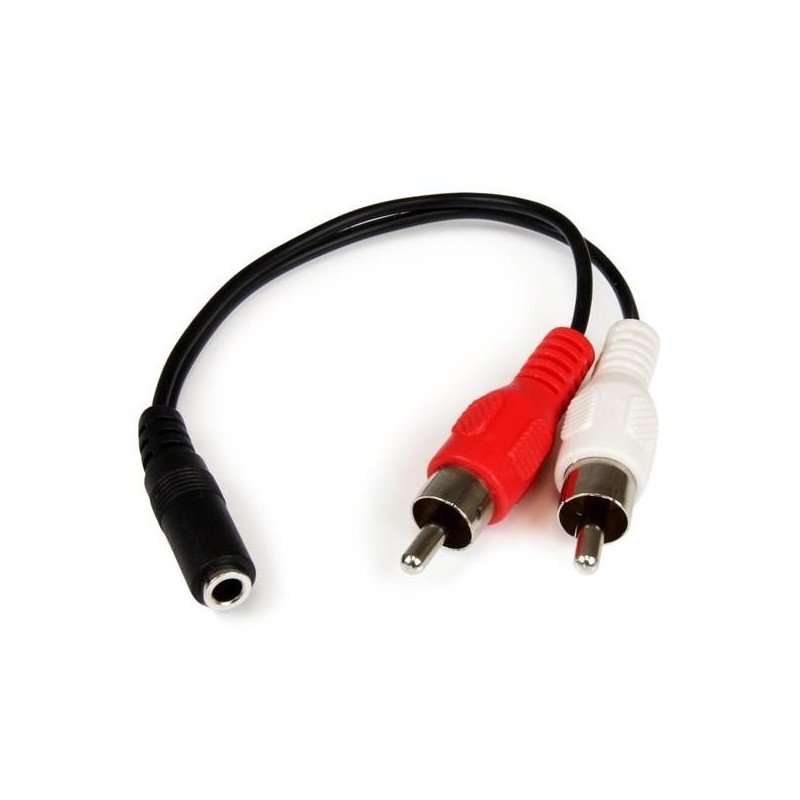 Cable de Audio StarTech.com MUFMRCA - 0, 152 m, Macho/hembra, Negro, 100 Cobre