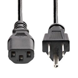 StarTech.com PXT10120 cable de transmisión Negro 6,1 m NEMA 5-15P C13 acoplador