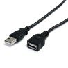 Cable de extensión StarTech.com - 3 m, USB A, USB A, Macho/hembra, Negro