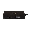 Adaptador Multiplicador USB C a HDMI - DVI y V StarTech.com CDPVGDVHDBP, USB C, Negro, 3 puertos