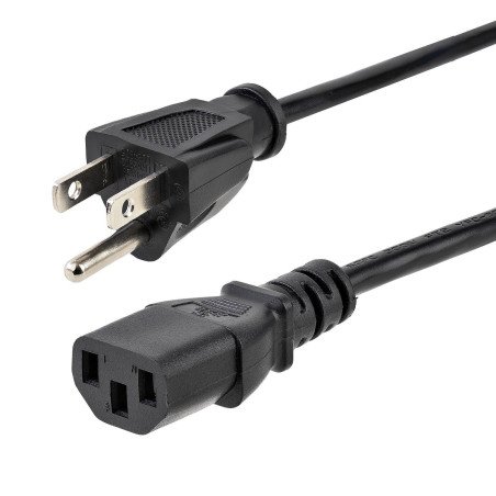 Cable de alimentación StarTech.com - Macho/Macho, 3, 7 m, NEMA 5-15P, Negro