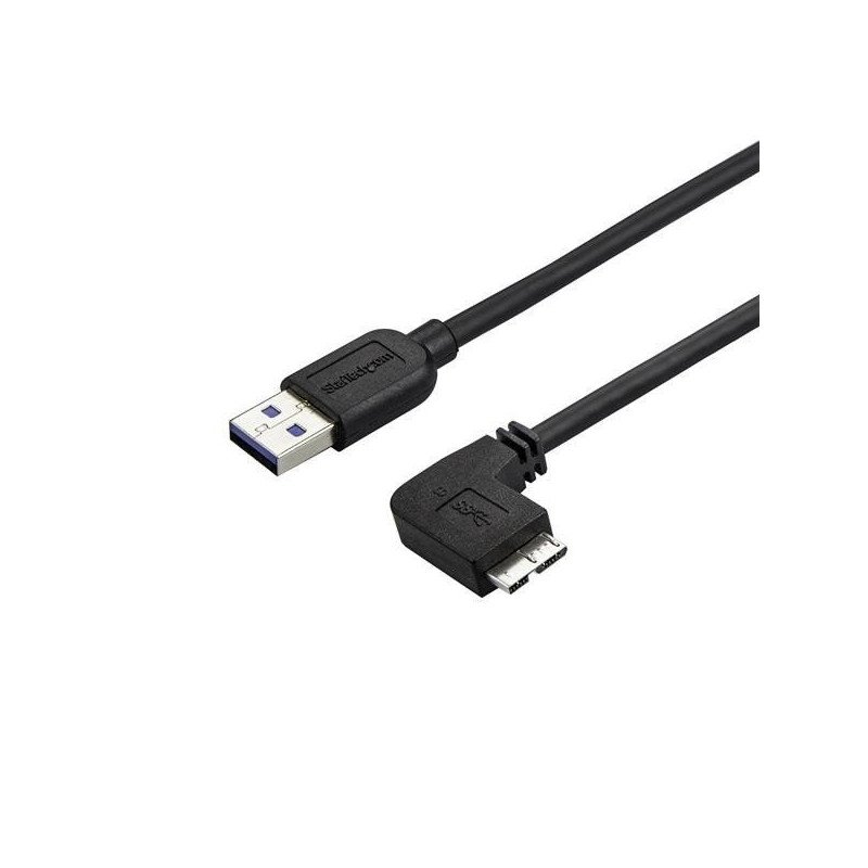 StarTech.com Cable delgado de 0,5m Micro USB 3.0 acodado a la derecha a USB A