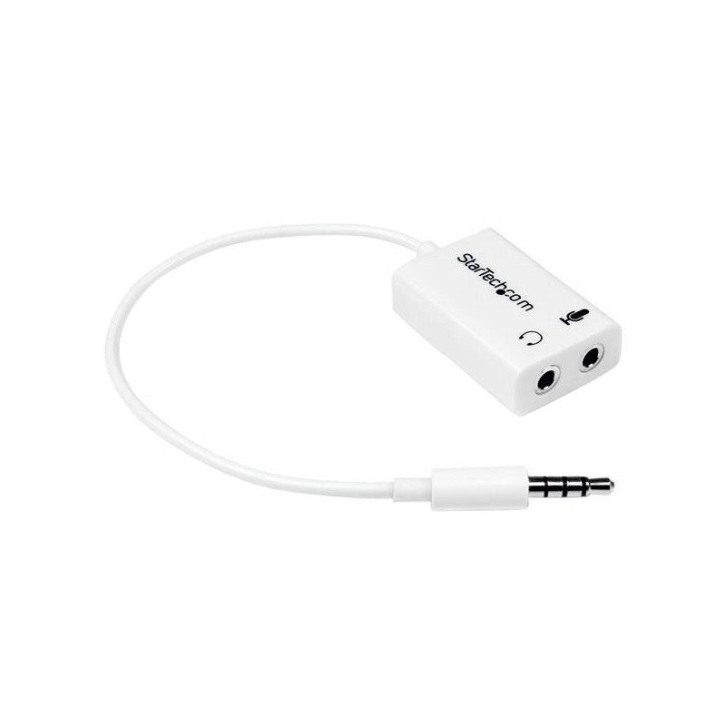 StarTech.com Adaptador de Auriculares con Micrófono Mini-Jack 3,5mm 4 pines a Conectores de Auriculares y de Micrófono - M a