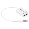 StarTech.com Adaptador de Auriculares con Micrófono Mini-Jack 3,5mm 4 pines a Conectores de Auriculares y de Micrófono - M a