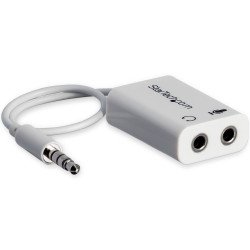 StarTech.com Adaptador de Auriculares con Micrófono Mini-Jack 3,5mm 4 pines a Conectores de Auriculares y de Micrófono - M a