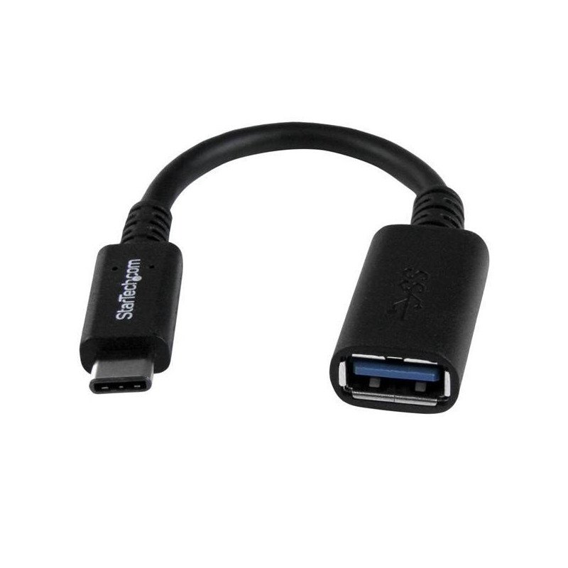 Cable USB StarTech.com - 0, 15 m, USB C, USB A, Macho/hembra, Negro