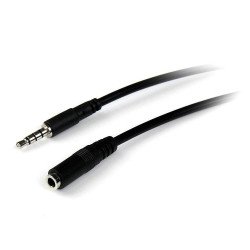 Cable extensión StarTech.com - 2 m, 3.5 mm, 3.5 mm, Macho/hembra, Negr