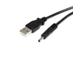 Cable adaptador de alimentación StarTech.com - Macho/Macho, 0, 9 m, USB A, Negro