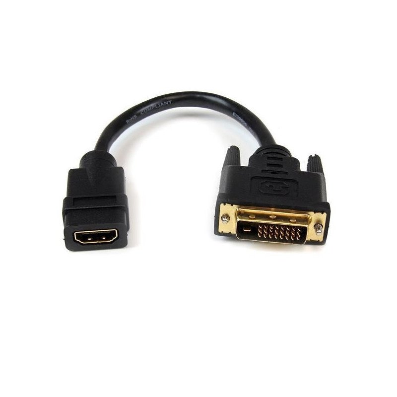 Adaptador de video StarTech.com HDDVIFM8IN - Negro, HDMI, Macho/hembra