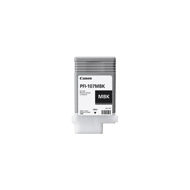 Tanque de tinta Canon negro mate PFI-107 MBK 130 ml pigmentada compatible con 680/685/780/785