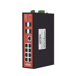 Switch industrial 8 puertos, administrable Poe, puerto 1-2 PoE 24v, 48v, puertos 3-8 puertos 802.3 af, at, BT, presupuesto máx.