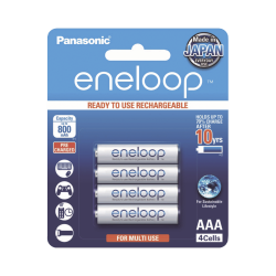 Batería Recargable Panasonic BK-4MCCE/4BT - Ni-MH, 800 mAh, Universal,