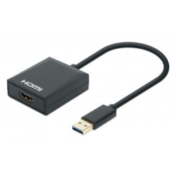 Cable convertidor Manhattan de USB-A a HDMI 1080p@60hz macho-hembra