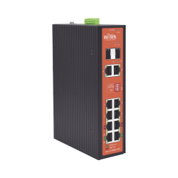 Switch industrial Poe++ y pasivo de 24v, no administrable, con 8 puertos gigabit + 2 SFP combo, presupuesto 300w