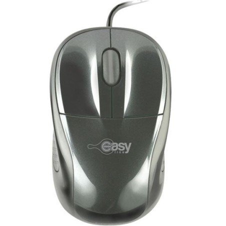 Mouse óptico alámbrico Easy Line by Perfect Choice negro USB compatible con Windows xpara vista, 7, Mac os
