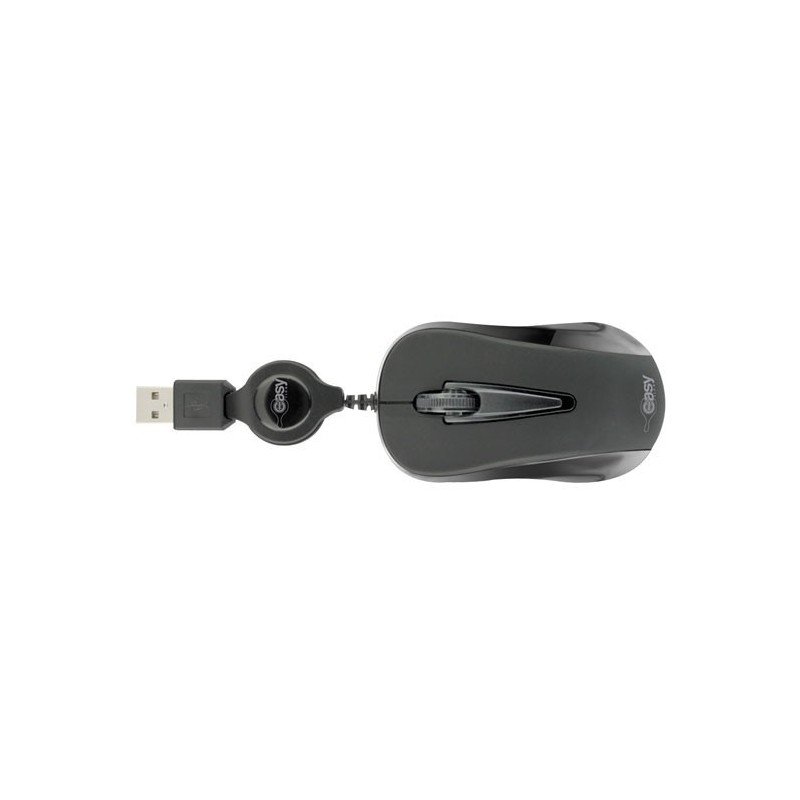 Mini mouse óptico retráctil Easy Line by Perfect Choice negro USB compatible con Windows xpara vista, 7, Mac os