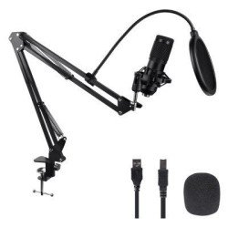Micrófono Balam Rush USB OS Filtro Anti-Pop Black Stelar MC970 WINDOWS - MAC -
