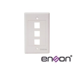 Placa de pared universal 3 puertos Enson ENS-FP63 sin Jack