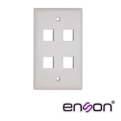 Placa de pared faceplate Enson EPRO-FP40 4 puertos universal keystone