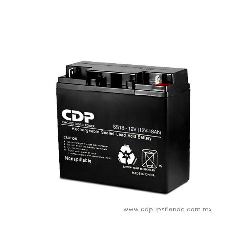 Batería CDP B-12/18 - Negro, 12 V, 18 Ah