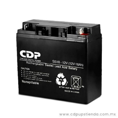 Batería CDP B-12/18 - Negro, 12 V, 18 Ah